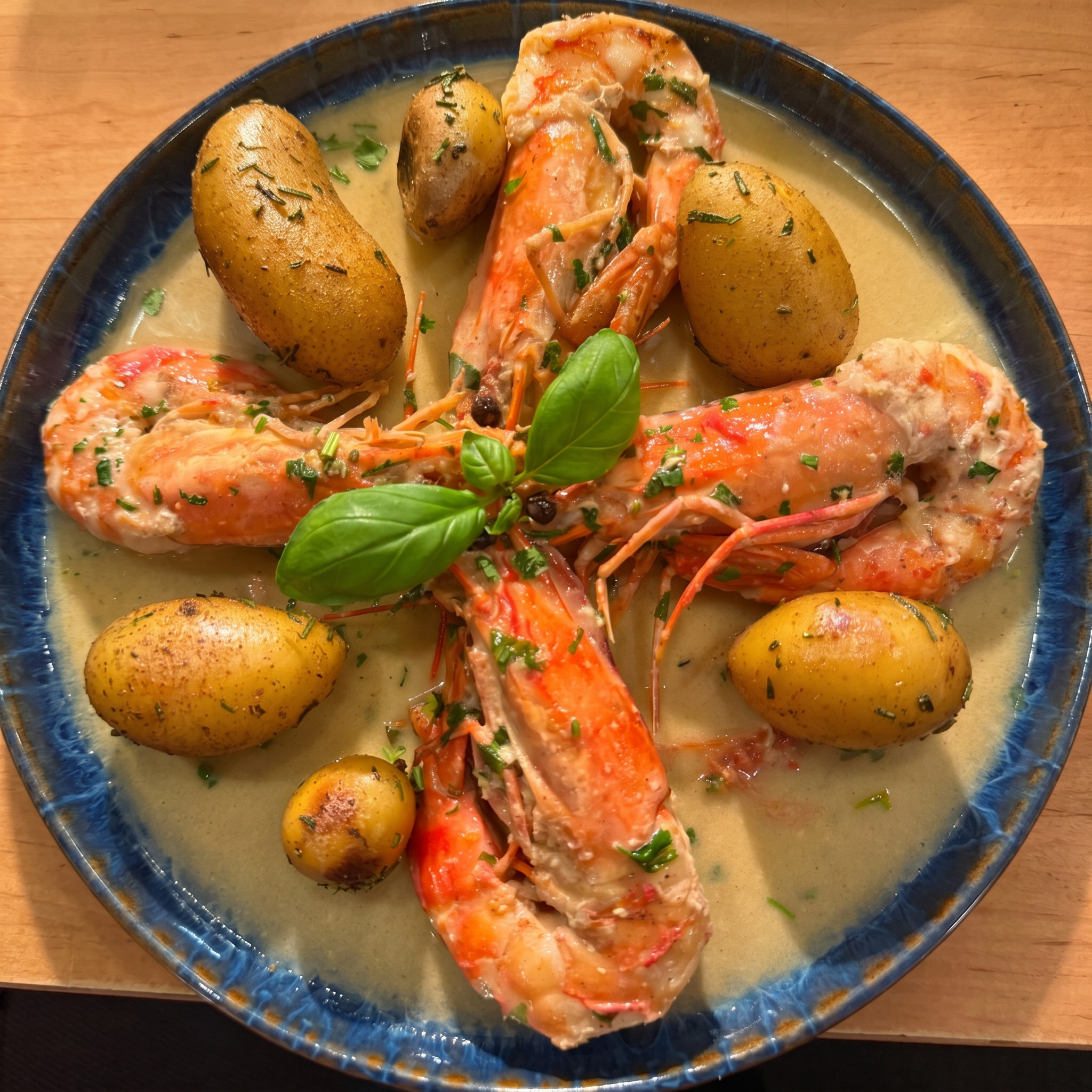 Gamberoni in Weißweinsauce